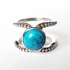 Majestic Turquoise Boho silver ring